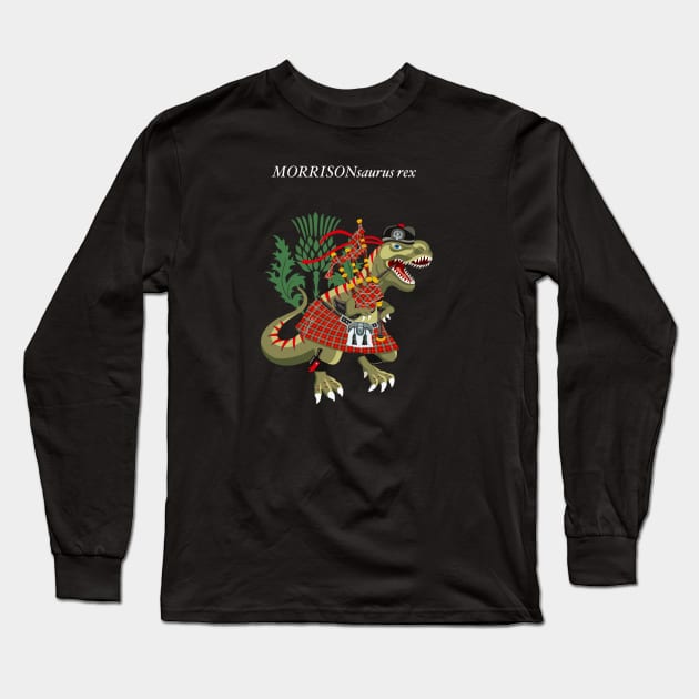 Clanosaurus Rex MORRISONsaurus Rex Morrison Red Family Tartan Scotland Long Sleeve T-Shirt by BullShirtCo